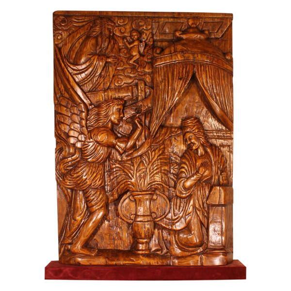 Retable Représentant l'Annonciation- Nord Du Portugal - circa 1600