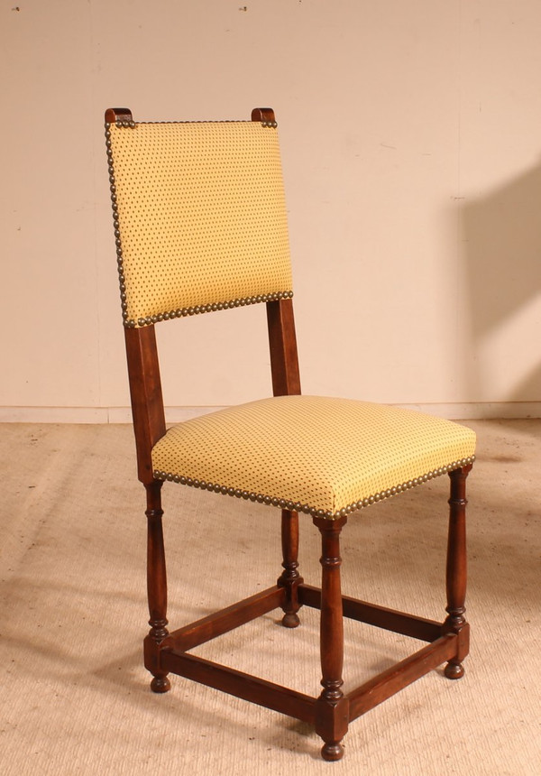 Series Of 6 Louis XIII Style Chairs In Walnut