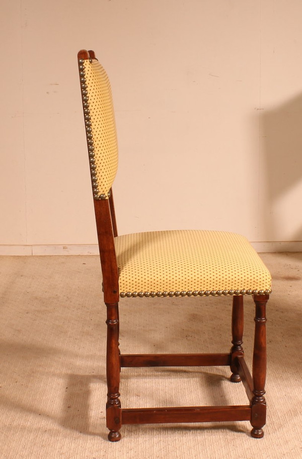 Series Of 6 Louis XIII Style Chairs In Walnut