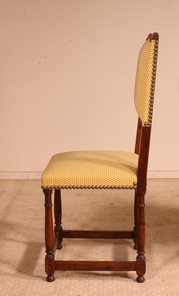 Series Of 6 Louis XIII Style Chairs In Walnut