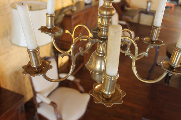French Chandelier From The 18th Century In Bronze 6 Branches