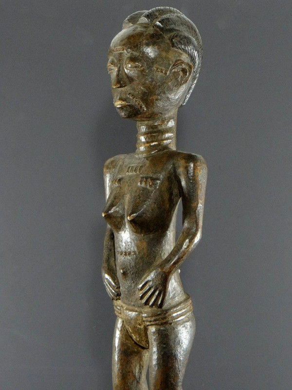 Costa d'Avorio, popolo Baoulé, circa 1950, statua femminile Baoulé o Abron.