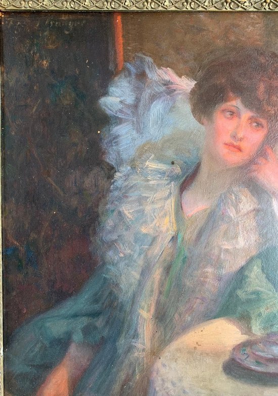 ROSSET-GRANGER (1853-1934) - Femme à la lecture - Huile