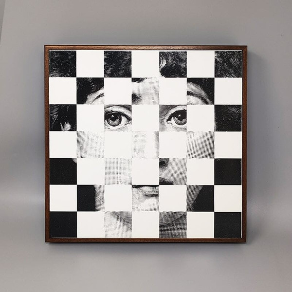 1970 Magnifique échiquier -  Ensemble de jeu -  de Piero Fornasetti. Fabriqué en Italie