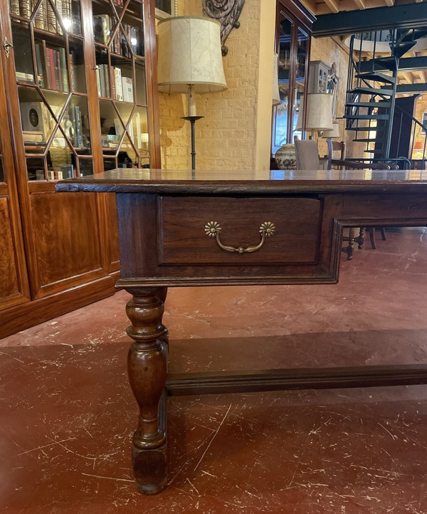 Scrivania Piatta Con Gambe Tornite - Olanda - XIX Secolo