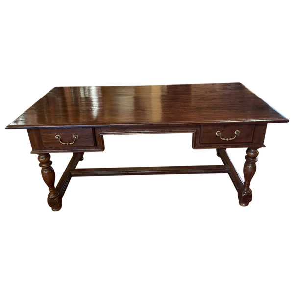 Scrivania Piatta Con Gambe Tornite - Olanda - XIX Secolo