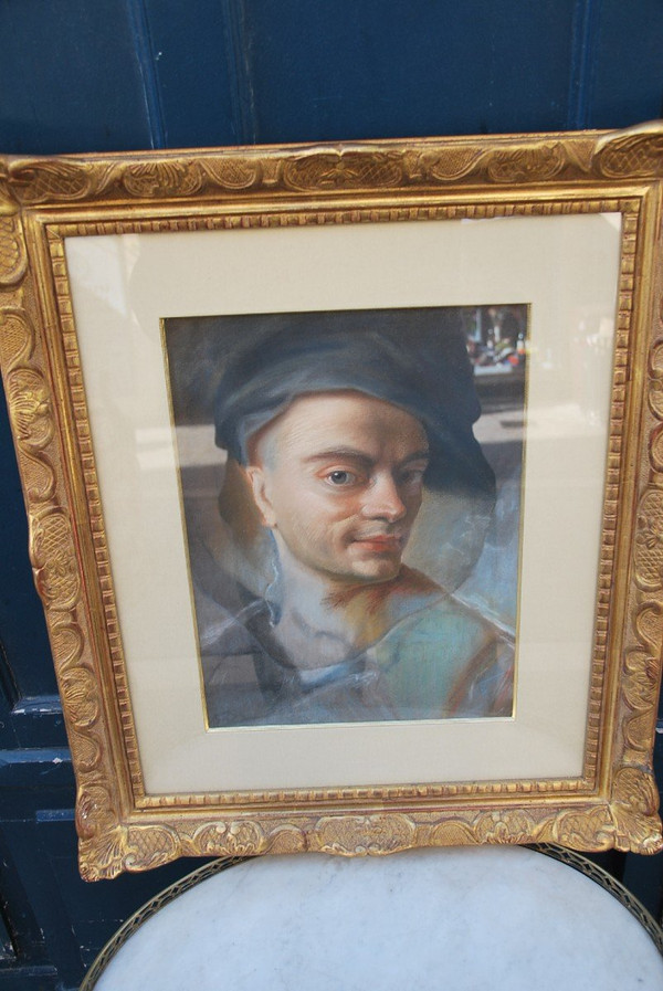 Pastel Portrait of a Man After Quentin De La Tour 18th century