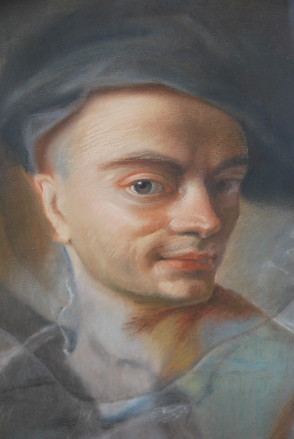 Pastel Portrait of a Man After Quentin De La Tour 18th century