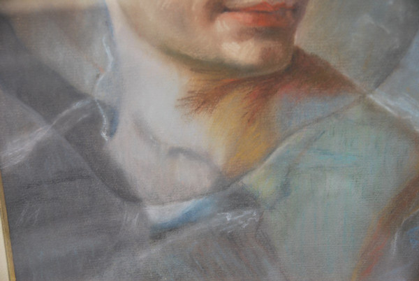 Pastel Portrait of a Man After Quentin De La Tour 18th century