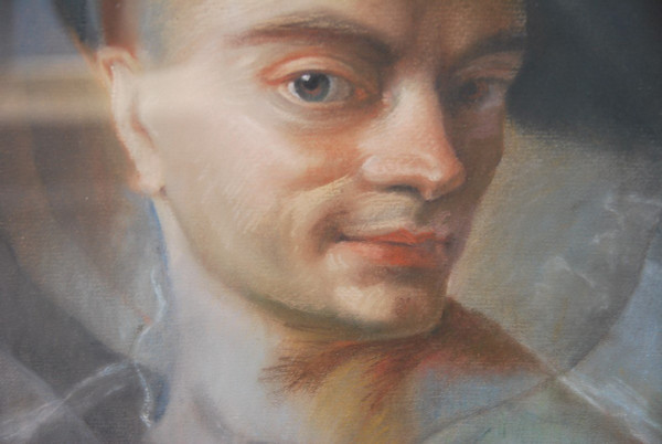 Pastel Portrait of a Man After Quentin De La Tour 18th century