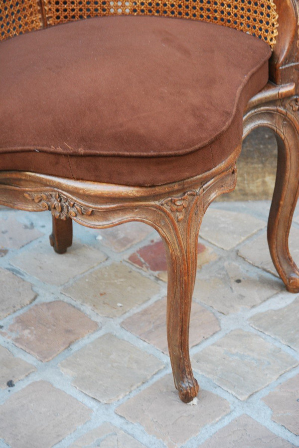 Fauteuil De Bureau Canné époque Louis XV  estampillé