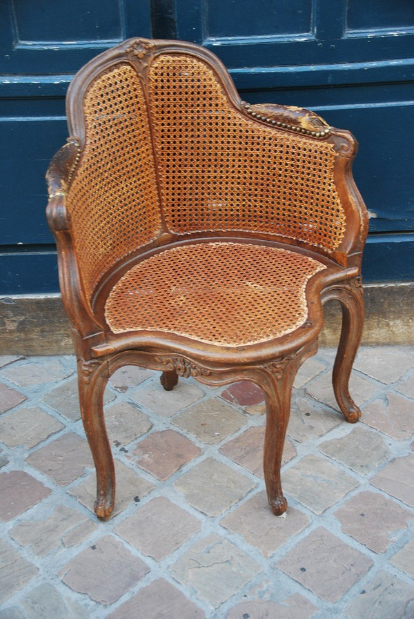 Fauteuil De Bureau Canné époque Louis XV  estampillé