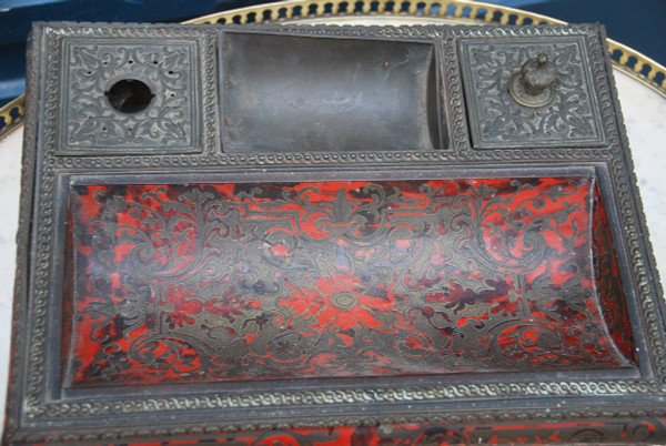 Calamaio in stile Luigi XIV, intarsio Boulle, periodo Napoleone III