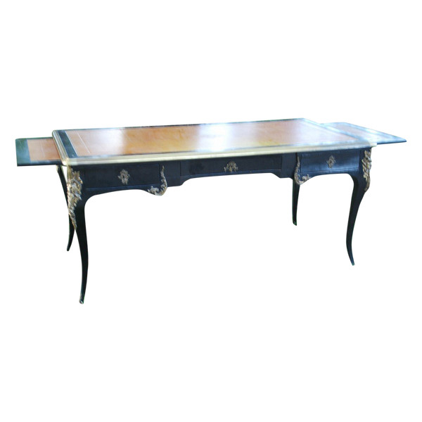 Flat Desk In Blackened Pear Wood, Louis XV