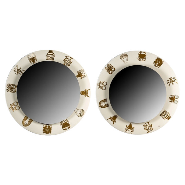 Pair of luminous mirrors by Fornasetti