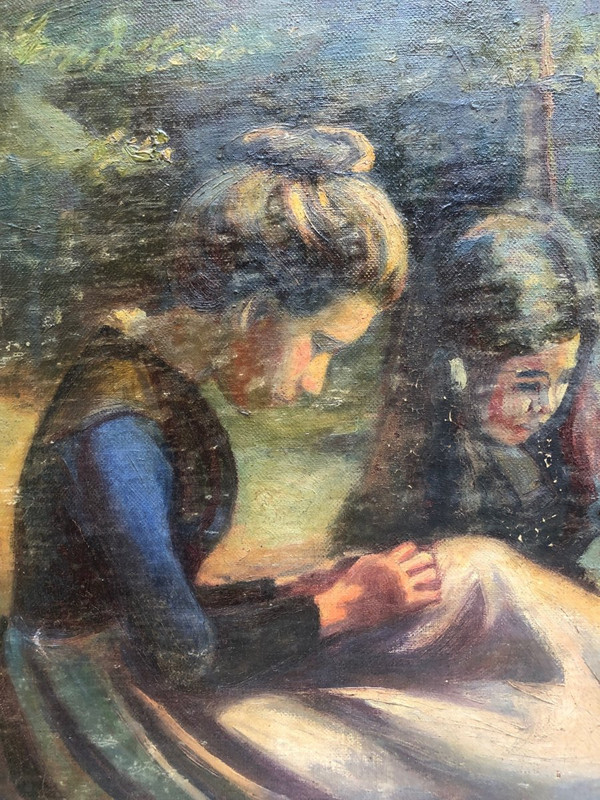 J. Messager ? Scuola francese Circa 1910, due ragazze