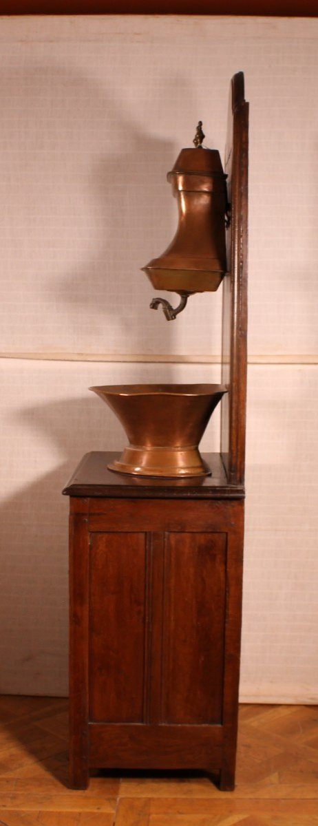 Lavabo Avec Réservoir En Cuivre- 19° Siècle-france