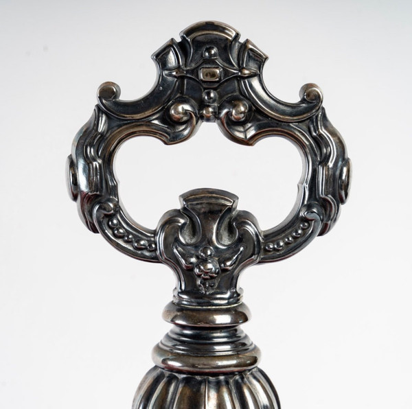 A Pair Of Bohemian Crystal And Sterling Silver Cup Displays Late 19th Century