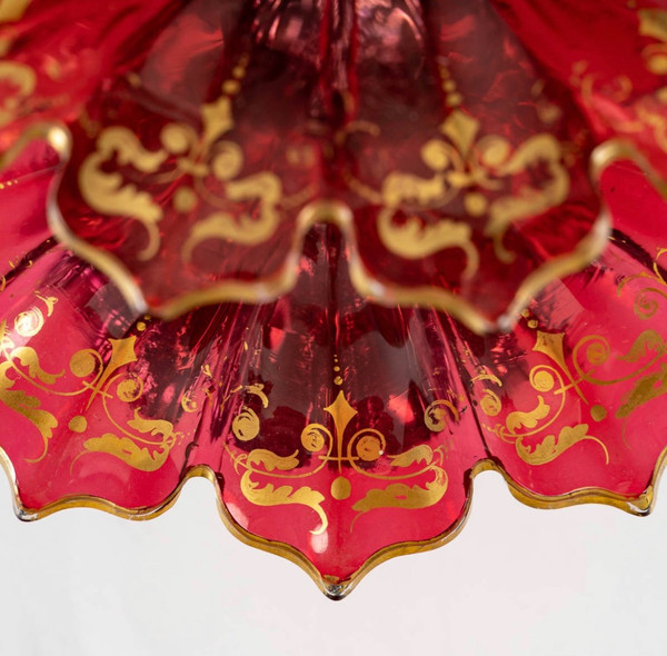A Pair Of Bohemian Crystal And Sterling Silver Cup Displays Late 19th Century