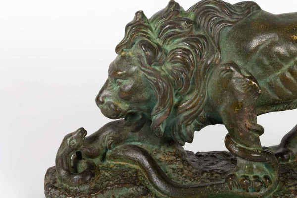 Scultura in gesso con patina di bronzo