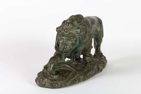 Scultura in gesso con patina di bronzo