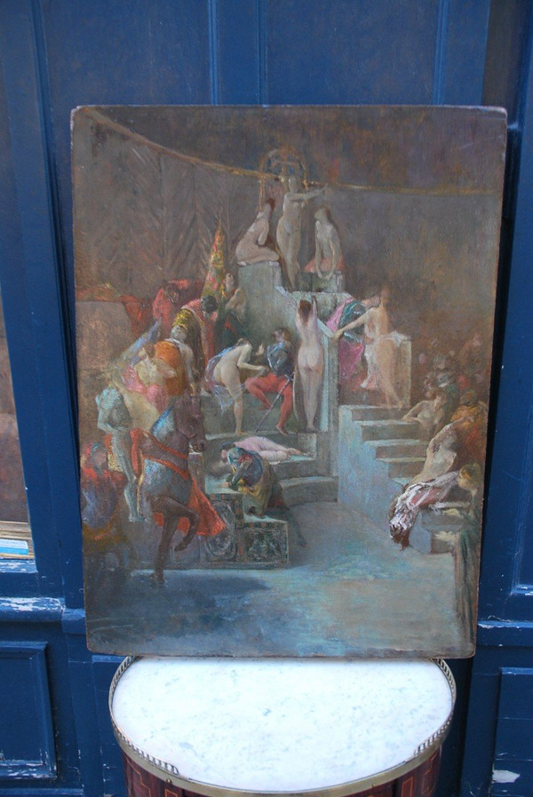 Huile Scène De Sérail Suiveur De Fernand Cormon XIXe siècle