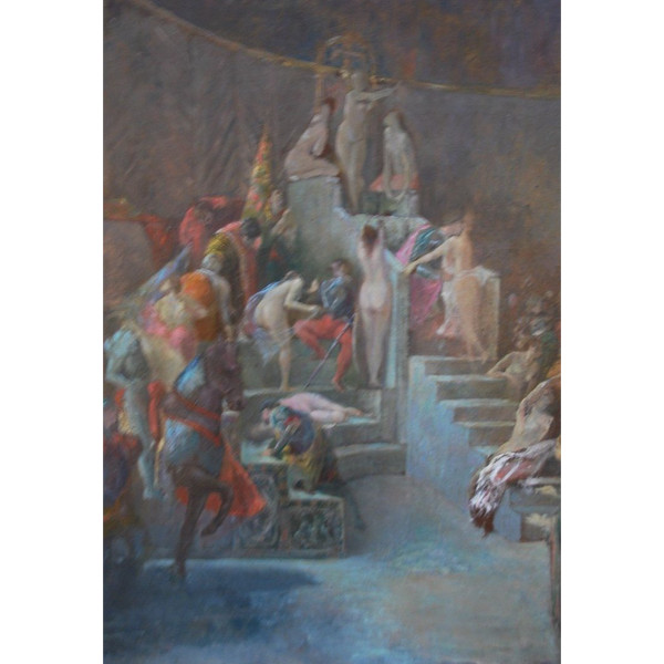 Huile Scène De Sérail Suiveur De Fernand Cormon XIXe siècle