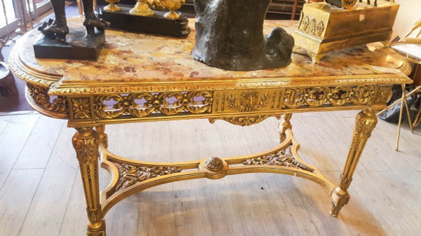 Table De Centre En Bois Doré Fin XIXème