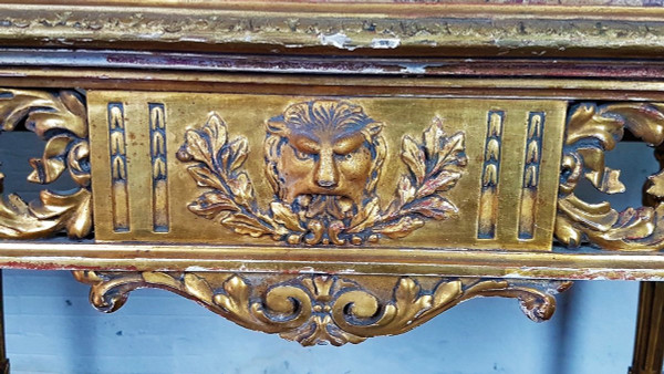 Table De Centre En Bois Doré Fin XIXème