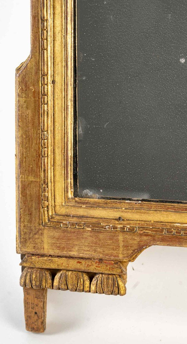 Miroir En Bois Sculpté Doré d'époque Louis XVI