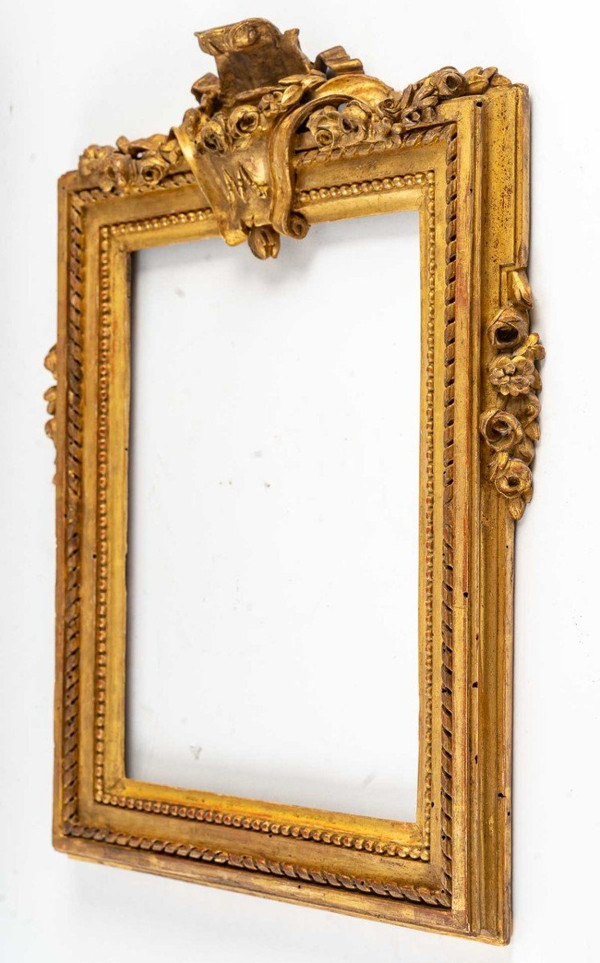 Cadre En Bois Sculpté Doré d'époque Louis XVI