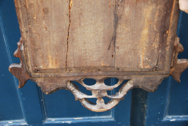 Piccolo specchio in legno lastronato e dorato XVIII Inghilterra
