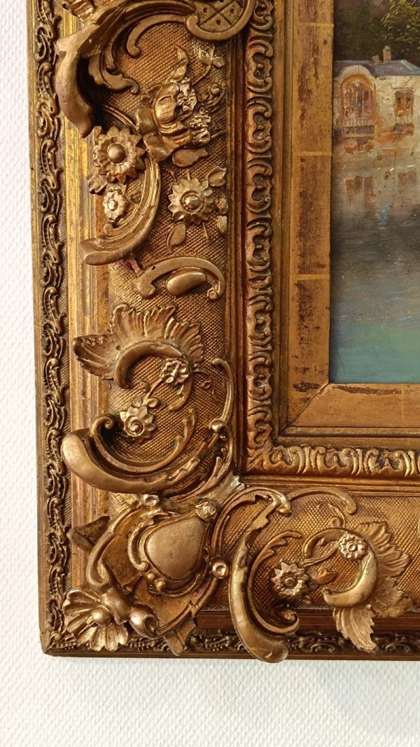 Tableau Vue De Venise Huile Sur Toile Fin XIXème Siècle