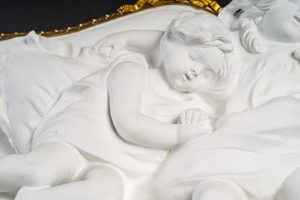 Sculpture En Biscuit Et Bronze Doré Art Nouveau