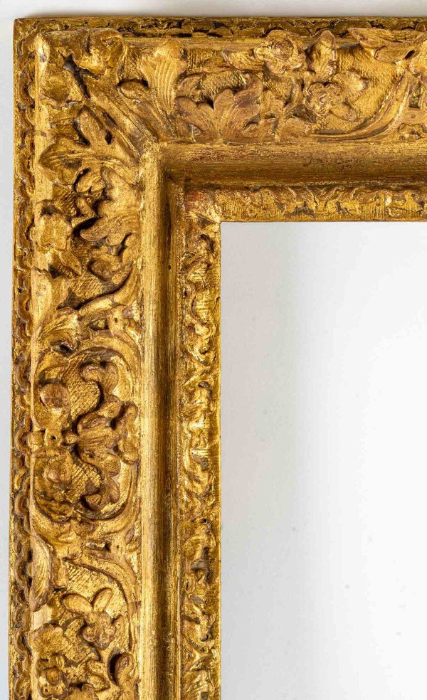 Cadre En Bois Sculpté Doré d'époque Louis XIV