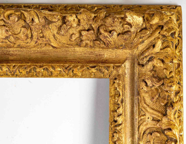 Cadre En Bois Sculpté Doré d'époque Louis XIV