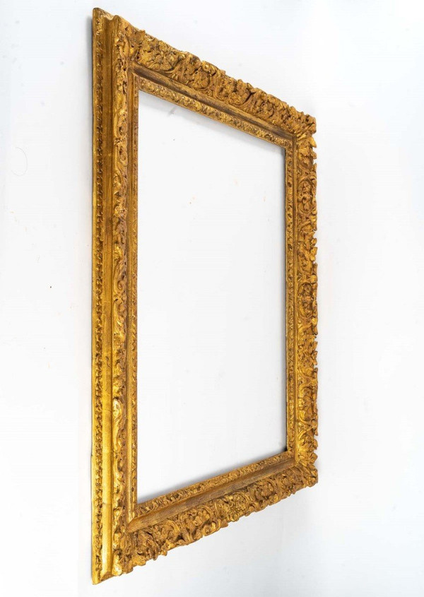 Cadre En Bois Sculpté Doré d'époque Louis XIV