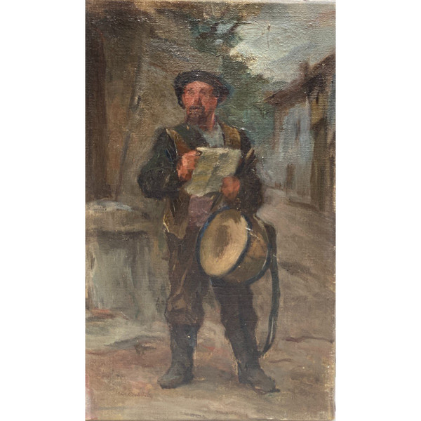 Scuola francese della fine del XIX secolo - Il banditore della città, 1890 circa