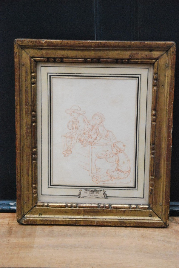 Drawing XVIII At La Saguine, Young Children In The Taste Of Greuze