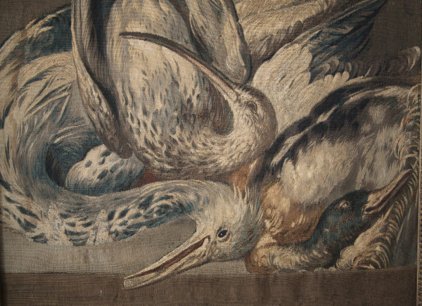 Fine tapestry panel with birds from the late 18th century