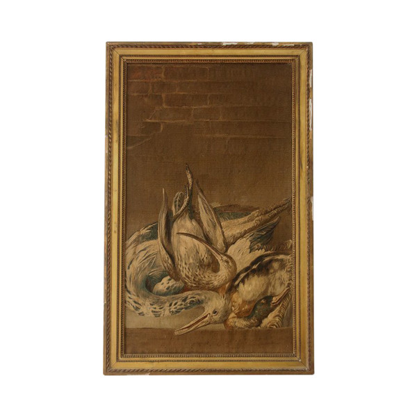 Fine tapestry panel with birds from the late 18th century