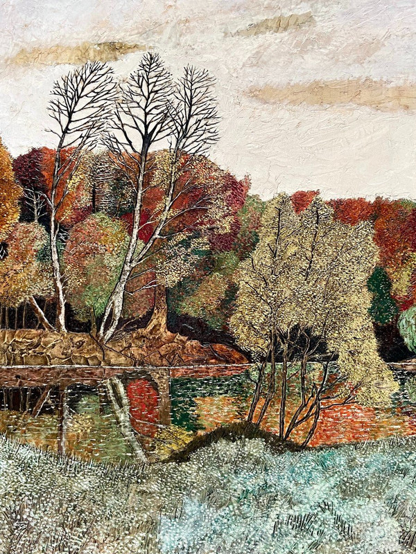 François Szulman, Gemälde „Landschaft, Herbst im Olivenhain“ aus den 1970er Jahren.