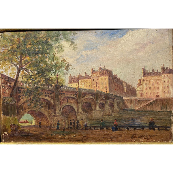 Eugène Jacquet (actif Au Début Du 20ème Siècle) - Paris Le Pont Neuf, Circa 1900