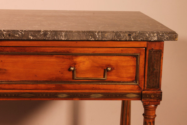 Console Luigi XVI in ciliegio, XVIII secolo, timbro L.M. Pluvinet
