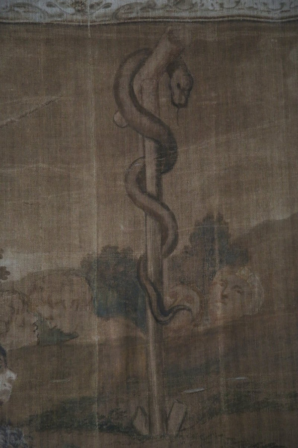 Large canvas painted in imitation of a tapestry, Italian work from the 18th century