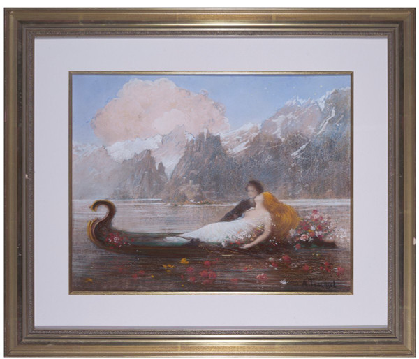 Albert Trachsel (1863-1929) - Les Amants Du Lac