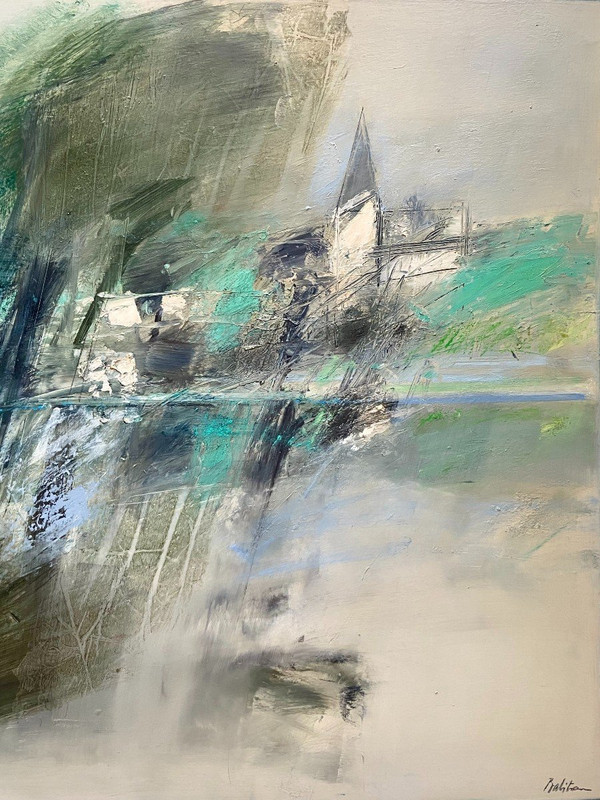 Jean-Jacques Balitran, Tableau Paysage De Loire En été.