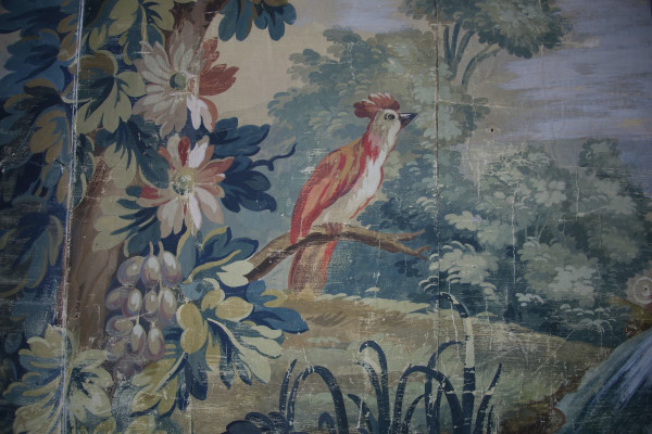 Carton de tapisserie verdure Aubusson, painted canvas