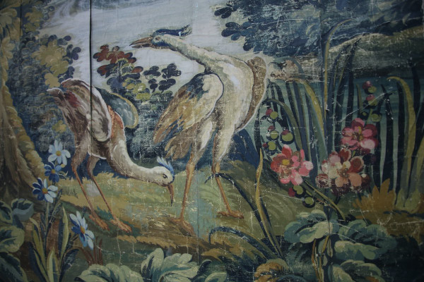 Carton de tapisserie verdure Aubusson, painted canvas