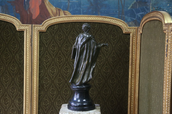Scultura in terracotta smaltata di San Pietro, XIX secolo